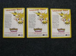 (3)  Legendary Birds Pokemon PROMO Trading Cards Opened 2000 Wizards - Image 1