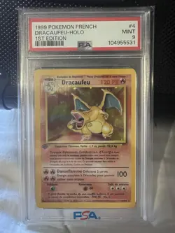French 1st Edition Charizard Dracaufeu 4/102 PSA 9 Base Set Pokemon Graded - Image 3