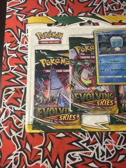Pokemon Sword Shield EVOLVING SKIES 3 Pack Blister Pack Eiscue Holo Promo Sealed - Image 3