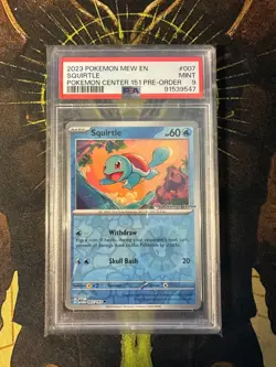 Pokemon Squirtle 007/165 Pokemon 151 Pokemon Center Promo PSA 9 - Image 1