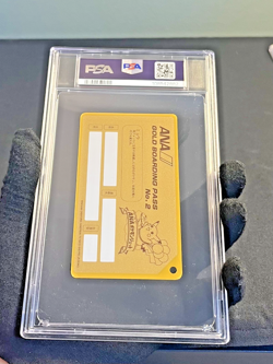 1998 Ana Pokemon Jet Gold Boarding Pass Mew #COMM PSA 9 MINT - Image 4