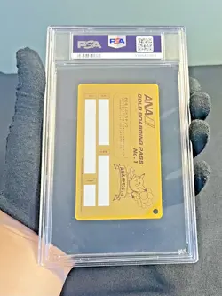 1998 Ana Pokemon Jet Gold Boarding Pass Pikachu #COMM PSA 9 MINT - Image 2