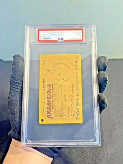 1998 Ana Pokemon Jet Gold Boarding Pass Pikachu #COMM PSA 9 MINT - Image 3