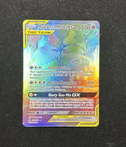 Pokemon TCG Muk & Alolan Muk GX 220/214 Unbroken Bonds Rainbow Rare NM - Image 3