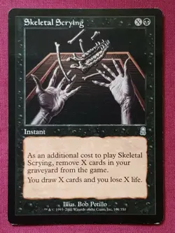 Magic The Gathering ODYSSEY SKELETAL SCRYING black card MTG - Image 1