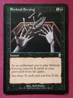 Magic The Gathering ODYSSEY SKELETAL SCRYING black card MTG - Image 3