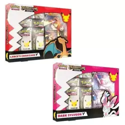 Pokemon TCG Celebrations Collections Lance's Charizard V & Dark Sylveon V (Pair) - Image 1