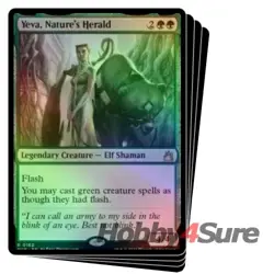 Foil Yeva, Nature's Herald X4 M/NM Magic: The Gathering MTG Ravnica Remastered - Image 2