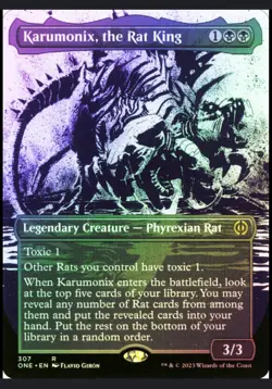 MTG - Karumonix, the Rat King blight belly rat  Showcase foil NM bundle - Image 1