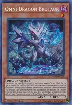 Omni Dragon Brotaur [DANE-EN020] Secret Rare 1st Edition YuGiOh TCG Card - Image 1