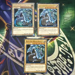 Yugioh! Blue-Eyes White Dragon x3 Playset SDBE-EN001 Ultra Rare Unlimited VLP/NM - Image 3