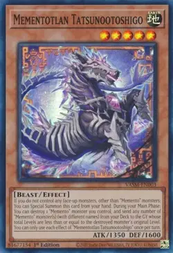 3x YUGIOH 1ST ED VASM-EN003 MEMENTOTLAN TATSUNOOTOSHIGO SUPER RARE NEAR MINT (NM - Image 2