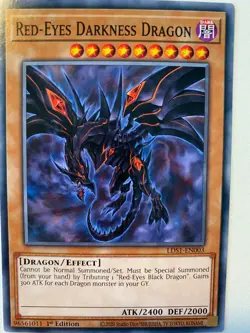 Yugioh Red-Eyes Darkness Dragon LDS1-EN003 Common NM - Image 1