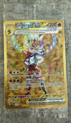 Cinderace ex 163 Pokémon Steller Crown Full Art Gold Promo Sealed - Image 4