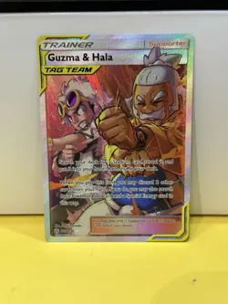 Guzma & Hala Cosmic Eclipse 229/236 Ultra Rare Full Art Tag Team Pokémon NM - Image 4
