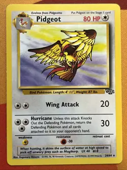 Pokemon Card - Pidgeot - Unlimited - Rare (24/64) WOTC Jungle *LP* - Image 1