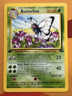 Pokemon Card - Butterfree - 1st Edition - UC (33/64) WOTC Jungle *LP* - Image 1