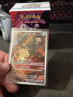 Team Rockets Meowth 203/182 SV10 Destined Rivals Illustrated Card Mint Condition - Image 2