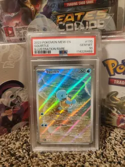 2023 Pokemon SV 151 Mew en Squirtle Illustration Rare #170/165 PSA 10 Gem - Image 1