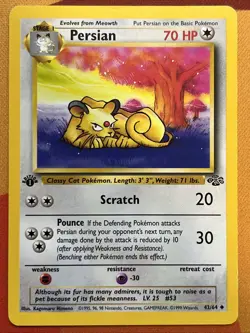 Pokemon Card - Persian - 1st Edition - UC (42/64) WOTC Jungle *LP* - Image 1
