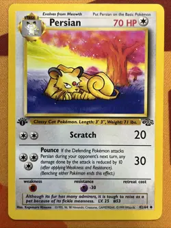 Pokemon Card - Persian - 1st Edition - UC (42/64) WOTC Jungle *VLP* - Image 1