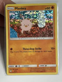 LP Mankey 8/12 Pokemon Card  2019 McDonald's Promo Holo Rare MP - Image 1