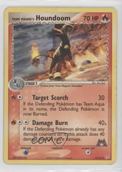 Team Magma's Houndoom Pokemon EX Magma vs Aqua #34 2004 0jf5 - Image 1