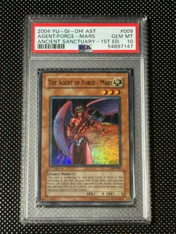 YUGIOH PSA 10 The Agent of Force Mars AST-009 Super Rare 1st Edition *7147 - Image 1