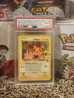 PokÃ©mon TCG CCG Birthday Pikachu Holo Rare Card 24- Celebrations PSA 10 - Image 1