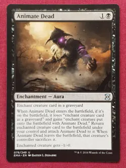 Magic The Gathering ETERNAL MASTERS ANIMATE DEAD black card MTG - Image 1
