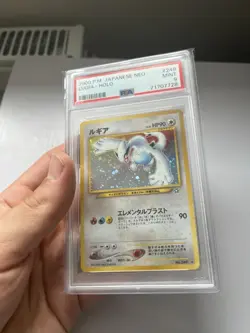 PSA 9 Lugia Neo Genesis Holo Rare #249 2000 MINT Japanese Pokemon card SWIRL 🌀 - Image 2
