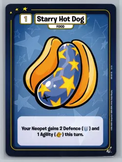 Neopets Battledome TCG Starter Deck Exclusive Card #SDS-031 SD Starry Hot Dog - Image 1