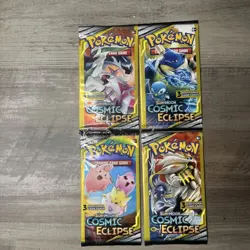 2019 POKEMON Sun & Moon COSMIC ECLIPSE 3 Card Mini Booster Packs Pack Art Set - Image 1