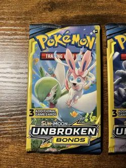 Pokemon 2019 Unbroken Bonds 3 Card Booster Pack Sealed 3 Packs - Image 2