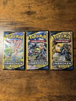 Pokemon 2019 Unbroken Bonds 3 Card Booster Pack Sealed 3 Packs - Image 9