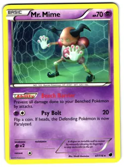 Mr. Mime - 47/116 - 2013 Rare Plasma Freeze Pokemon Card NM - Image 1