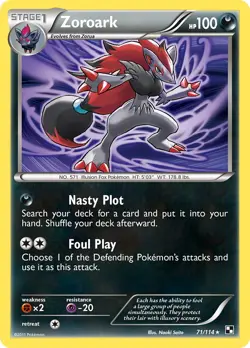 Zoroark 71/114 Non Holo Theme Deck Promo Black & White Pokemon Card NM - Image 2