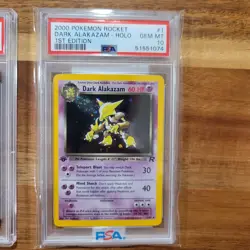 PSA 10 LOT 2000 Pokemon Dark Alakazam HOLO 1st Edition #1/82. 3 Evolution Cards - Image 9