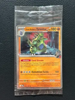 Team Rocket's Tyranitar 096/182 2025 Pokémon Center Stamped Promo Card SEALED - Image 3