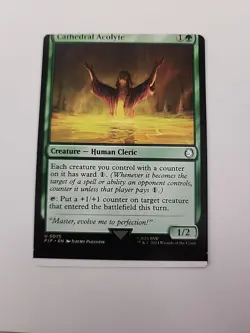 MTG Miscut/Sheetcut Cathedral Acolyte Universes Beyond: Fallout Regular (0075) - Image 1