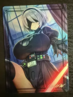 Custom Trading Card 2B Nier Automata Sith Lord Goddess  Waifu Anime Holo Foil - Image 1