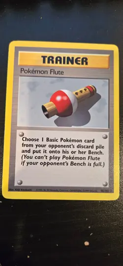 VLP/NM Base Set Pokemon Flute 86/102 Trainer Card - Image 1