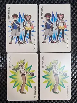 4 Jokers Pokémon trainers and "N" Japanese Black Kyurem Poker Playing Card 2012 - Image 1