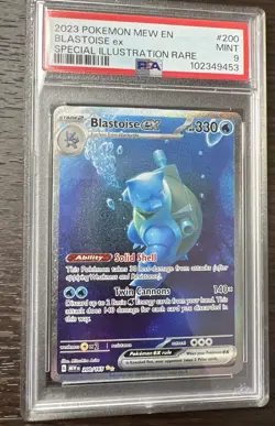 2023 POKEMON MEW EN-151 SPECIAL ILLUSTRATION RARE #200 BLASTOISE EX PSA 9 - Image 1