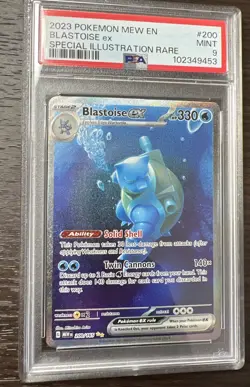 2023 POKEMON MEW EN-151 SPECIAL ILLUSTRATION RARE #200 BLASTOISE EX PSA 9 - Image 3