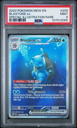 2023 POKEMON MEW EN-151 SPECIAL ILLUSTRATION RARE #200 BLASTOISE EX PSA 9 - Image 1