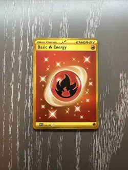 PokÃ©mon TCG Basic Fire Energy Sv03: Obsidian Flames 230/197 Gold Hyper Rare Card - Image 1