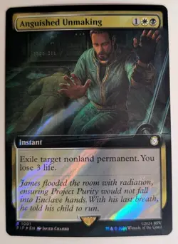 MTG - Anguished Unmasking - PIP - R - Ext Art - Surge Foil - 1001 - Image 1