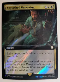 MTG - Anguished Unmasking - PIP - R - Ext Art - Surge Foil - 1001 - Image 3