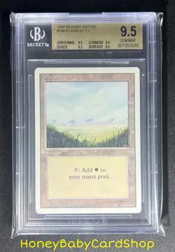 MTG 3rd Edition Revised 1994 Plains (A) BGS 9.5Q (TRUE QUAD) GEM MINT Old School - Image 6